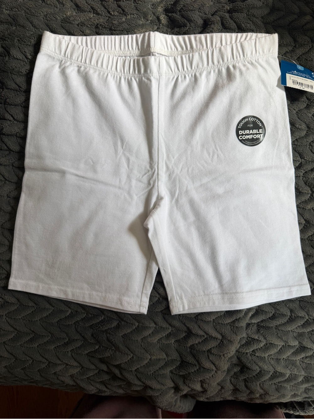 White Cotton Bike Shorts